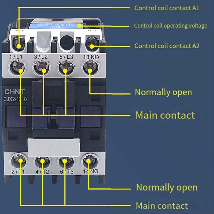 CHNT CJX2-2501 25A 220V Silver Alloy Contacts Multi-Purpose Single-Phase AC Contactor - Relays by CHNT | Online Shopping UK | buy2fix