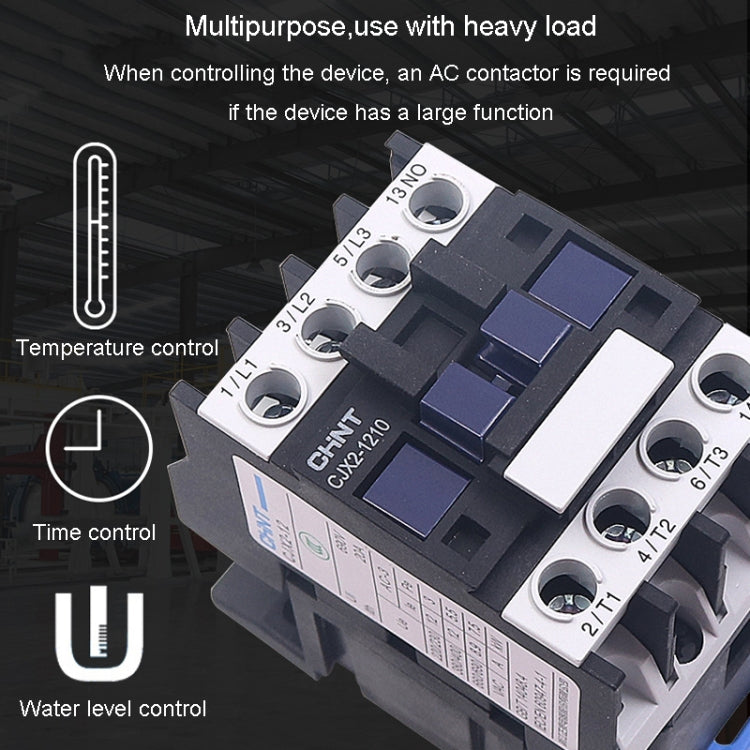 CHNT CJX2-2501 25A 220V Silver Alloy Contacts Multi-Purpose Single-Phase AC Contactor - Relays by CHNT | Online Shopping UK | buy2fix