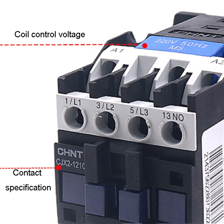 CHNT CJX2-2501 25A 220V Silver Alloy Contacts Multi-Purpose Single-Phase AC Contactor - Relays by CHNT | Online Shopping UK | buy2fix