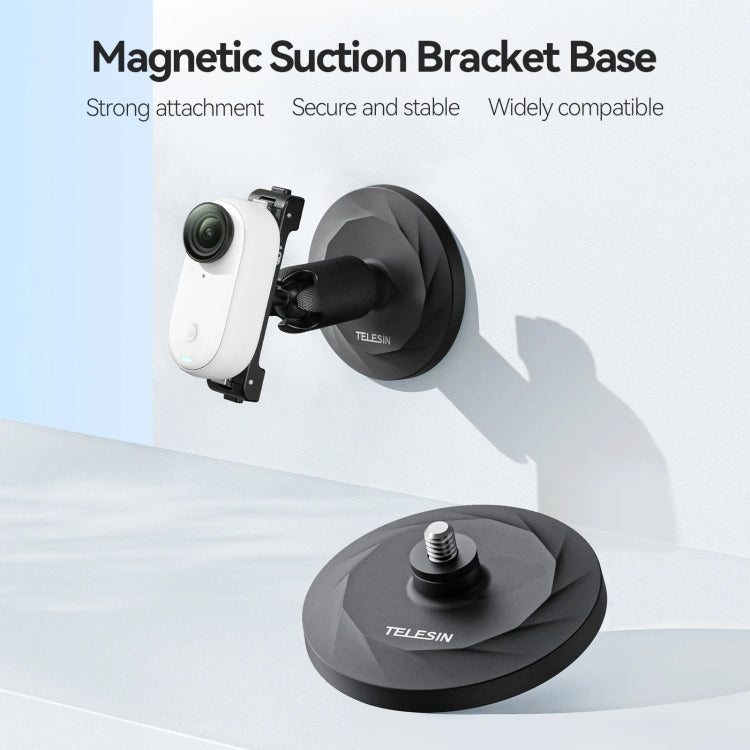 TELESIN Magnetic Base With 1/4 Inch Interface for DJI Pocket 3 / Insta360 Camera & Smart Phones Without Suction Cup Base - Mount & Holder by TELESIN | Online Shopping UK | buy2fix