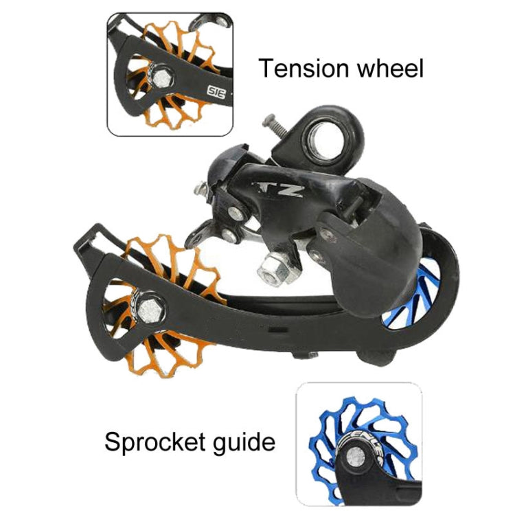 ENLEE Mountain Bicycle Rear Derailleur Guide Wheel Ceramic Bearing Tension Pulley, Size: 13T(Blue) - Guide wheels by ENLEE | Online Shopping UK | buy2fix