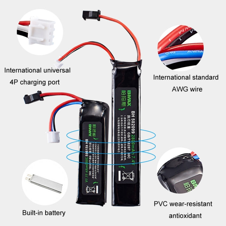 BMAX 11.1V High Rate 30C Discharge Water Marble Rifle Rechargeable Li-Ion Battery, Plug: XT30 - Li-ion Batteries by BMAX | Online Shopping UK | buy2fix