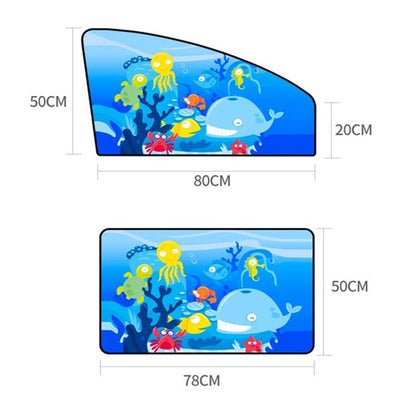 Car Cartoon Magnetic Sunshade Sunscreen Telescopic Collapsible Sunshield, Size:Driving(Underwater World) - Window Foils & Solar Protection by buy2fix | Online Shopping UK | buy2fix