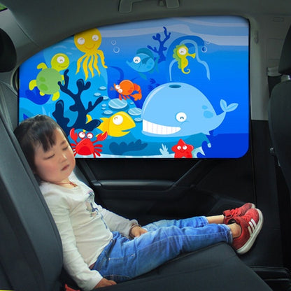 Car Cartoon Magnetic Sunshade Sunscreen Telescopic Collapsible Sunshield, Size:Driving(Underwater World) - Window Foils & Solar Protection by buy2fix | Online Shopping UK | buy2fix