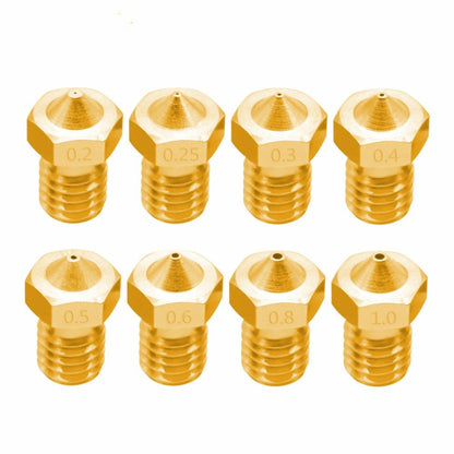 8 PCS Bugatti 3D Printer Accessories E3D-V5 V6 Nozzle M6 Thread Consumables Hot Nozzle, Size:3/0.4mm - Consumer Electronics by buy2fix | Online Shopping UK | buy2fix