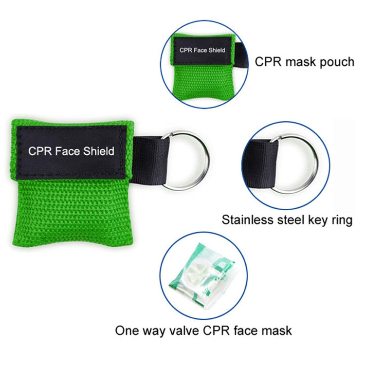 CPR Emergency Face Shield Mask Key Ring Breathing Mask(Yellow) - Security by buy2fix | Online Shopping UK | buy2fix