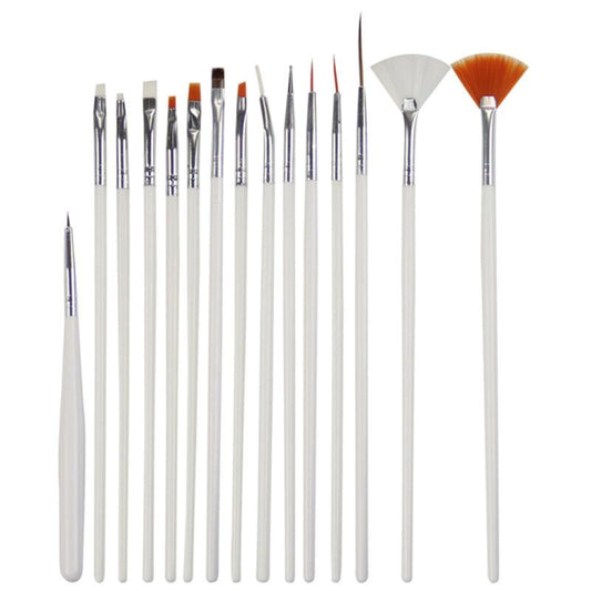 15 PCS/Set Nail Art Tools Brushes for Manicure Rhinestones Nails Decorations Nail Nrush Kit Painting Fingernail Tool Pen Kit - Nail Clipper by buy2fix | Online Shopping UK | buy2fix