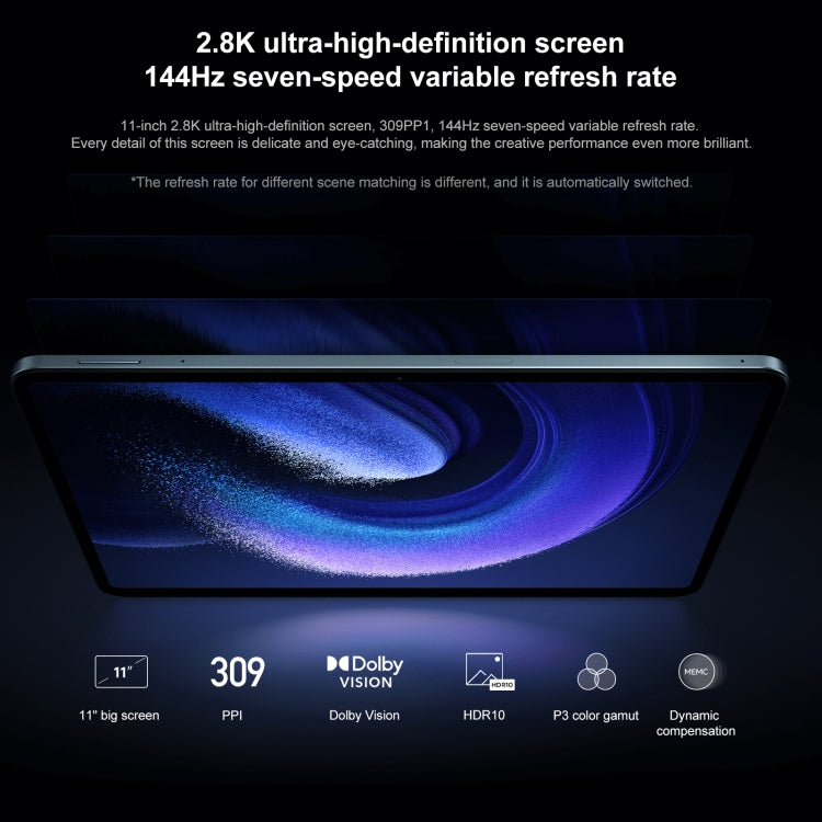 Xiaomi Pad 6 Pro, 11.0 inch, 8GB+128GB, MIUI 14 Qualcomm Snapdragon 8+ 4nm Octa Core up to 3.2GHz, 20MP HD Front Camera, 8600mAh Battery (Blue) - Other by Xiaomi | Online Shopping UK | buy2fix