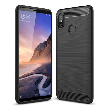 Brushed Texture Carbon Fiber Shockproof TPU Case for Xiaomi Mi Max 3(Black) - Xiaomi Cases by buy2fix | Online Shopping UK | buy2fix