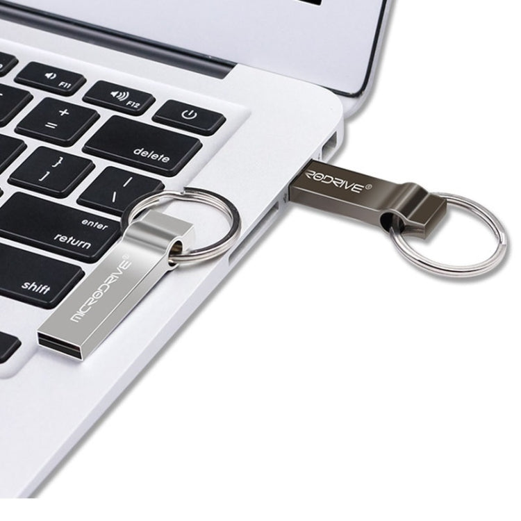 MicroDrive 8GB USB 2.0 Metal Keychain U Disk (Grey) - USB Flash Drives by MicroDrive | Online Shopping UK | buy2fix