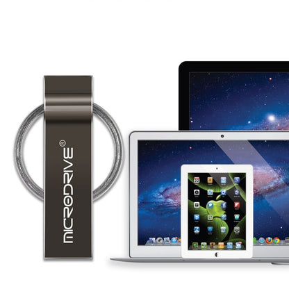 MicroDrive 8GB USB 2.0 Metal Keychain U Disk (Grey) - USB Flash Drives by MicroDrive | Online Shopping UK | buy2fix