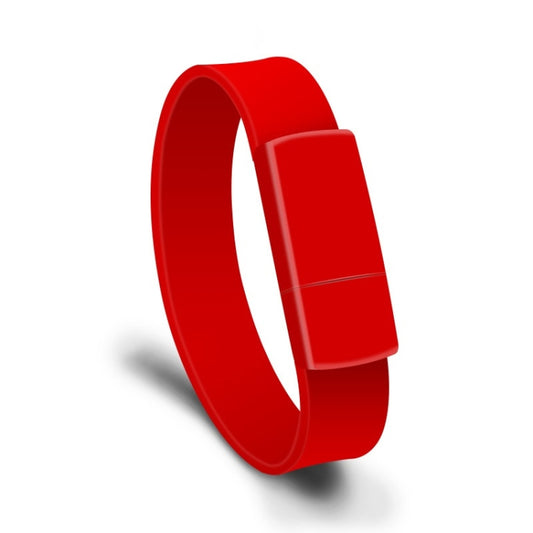 MicroDrive 16GB USB 2.0 Fashion Bracelet Wristband U Disk (Red) - USB Flash Drives by MicroDrive | Online Shopping UK | buy2fix
