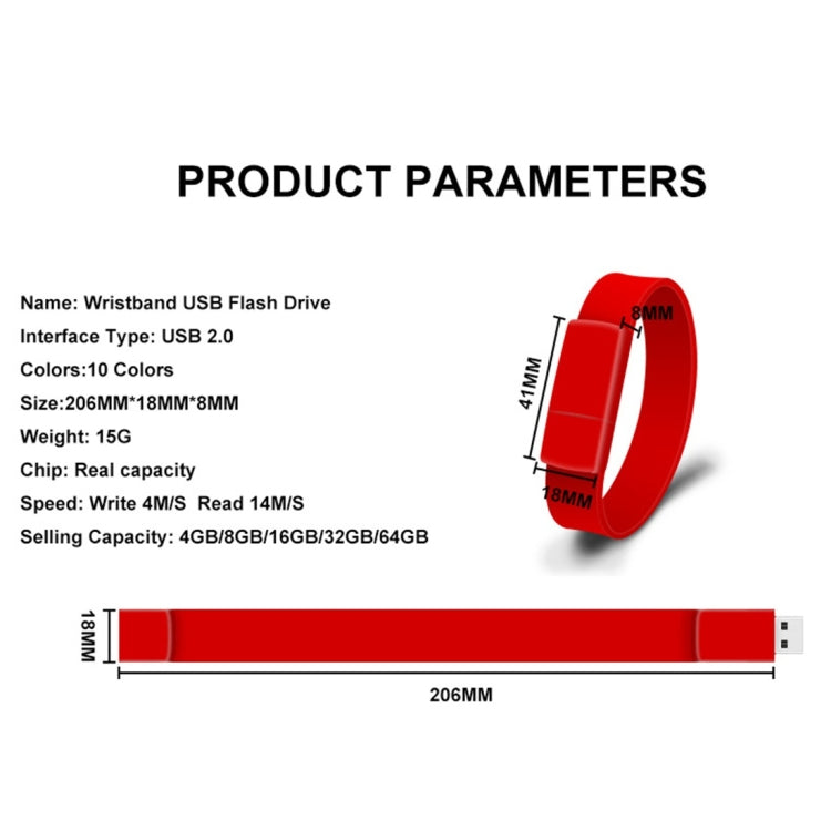 MicroDrive 64GB USB 2.0 Fashion Bracelet Wristband U Disk (Green) - Computer & Networking by MicroDrive | Online Shopping UK | buy2fix