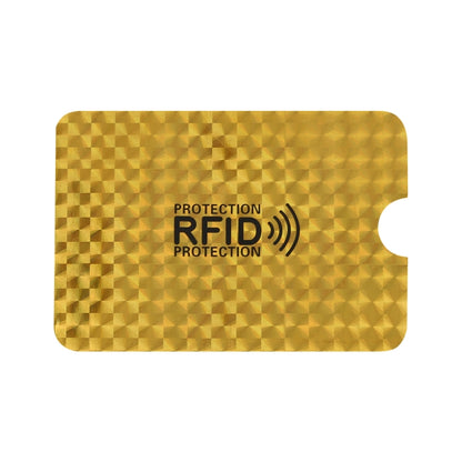 100pcs Aluminum Foil RFID Blocking Credit Card ID Bank Card Case Card Holder Cover, Size: 9 x 6.3cm(Golden Grid) - Antimagnetic RFID Package by buy2fix | Online Shopping UK | buy2fix